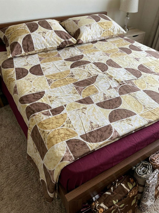 Double bed 100% cotton bedsheet with 2 pillow covers - 90 x 100 | SG. collection