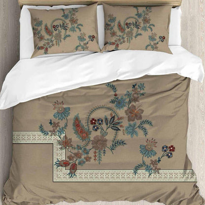 Meadow Muse Digital King size bedsheet with 2 pillow covers - 108 x 108 |Luxury. collection