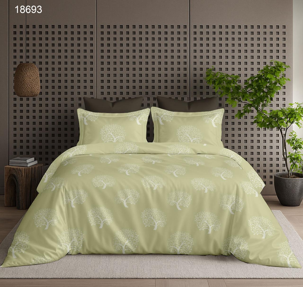 Serene Botanica 400 TC King size cotton bedsheet with 2 pillow covers - 108 x 108 | Luxury solid collection