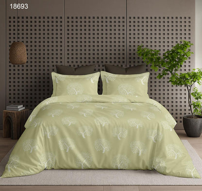 Serene Botanica 400 TC King size cotton bedsheet with 2 pillow covers - 108 x 108 | Luxury solid collection