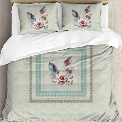 Serene Bloom Digital King size bedsheet with 2 pillow covers - 108 x 108 | Luxury collection