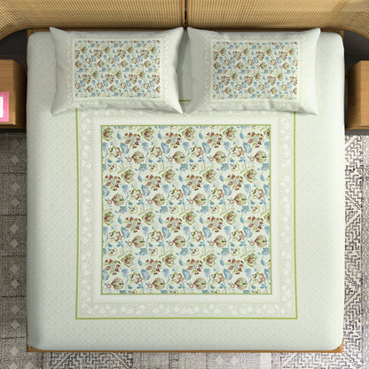 Florani Digital Printed King size bedsheet with 2 pillow covers - 108 x 108 |Luxury collection