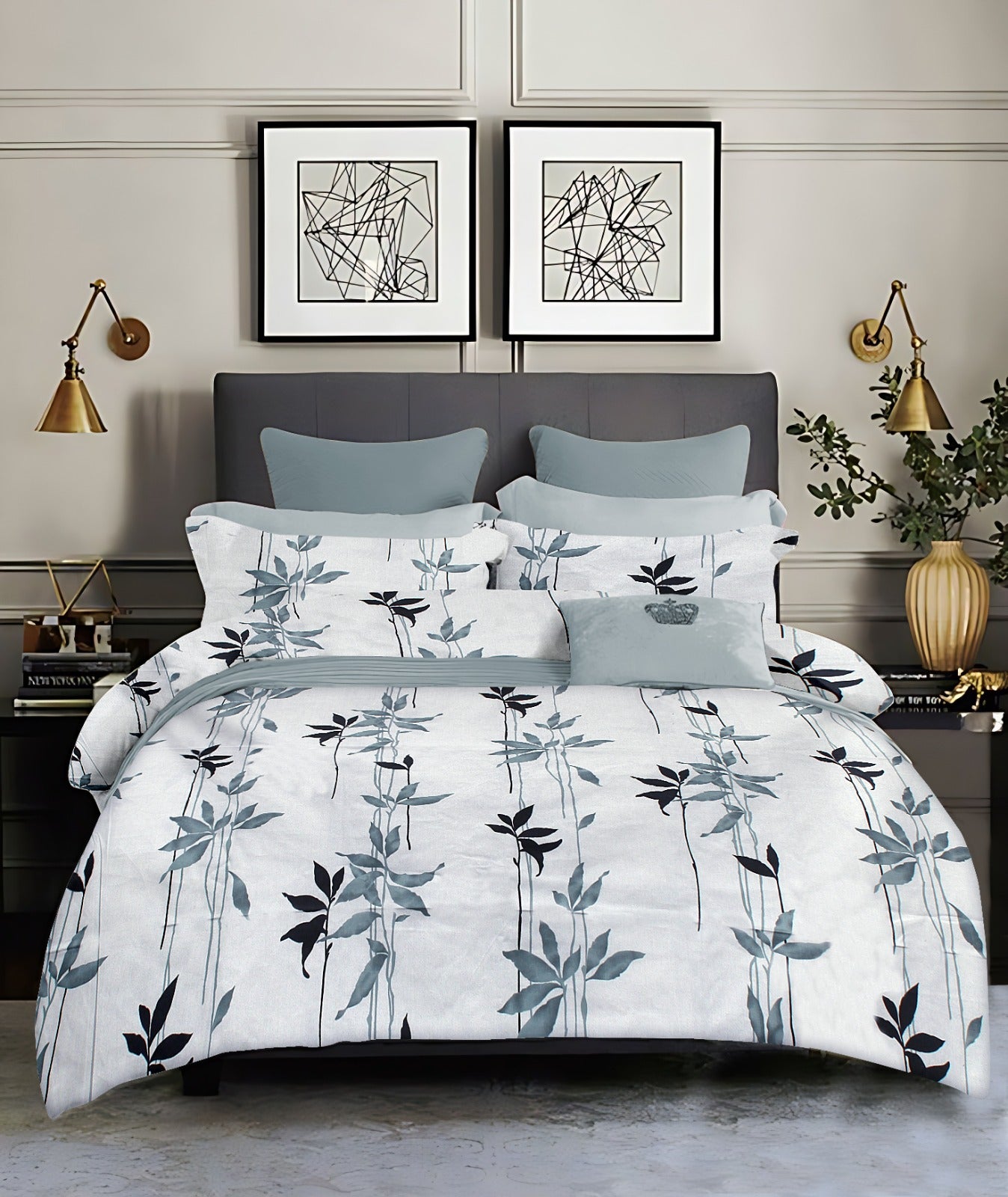 King size cotton bedsheet with 2 pillow covers - 108 x 108 | SD. collection