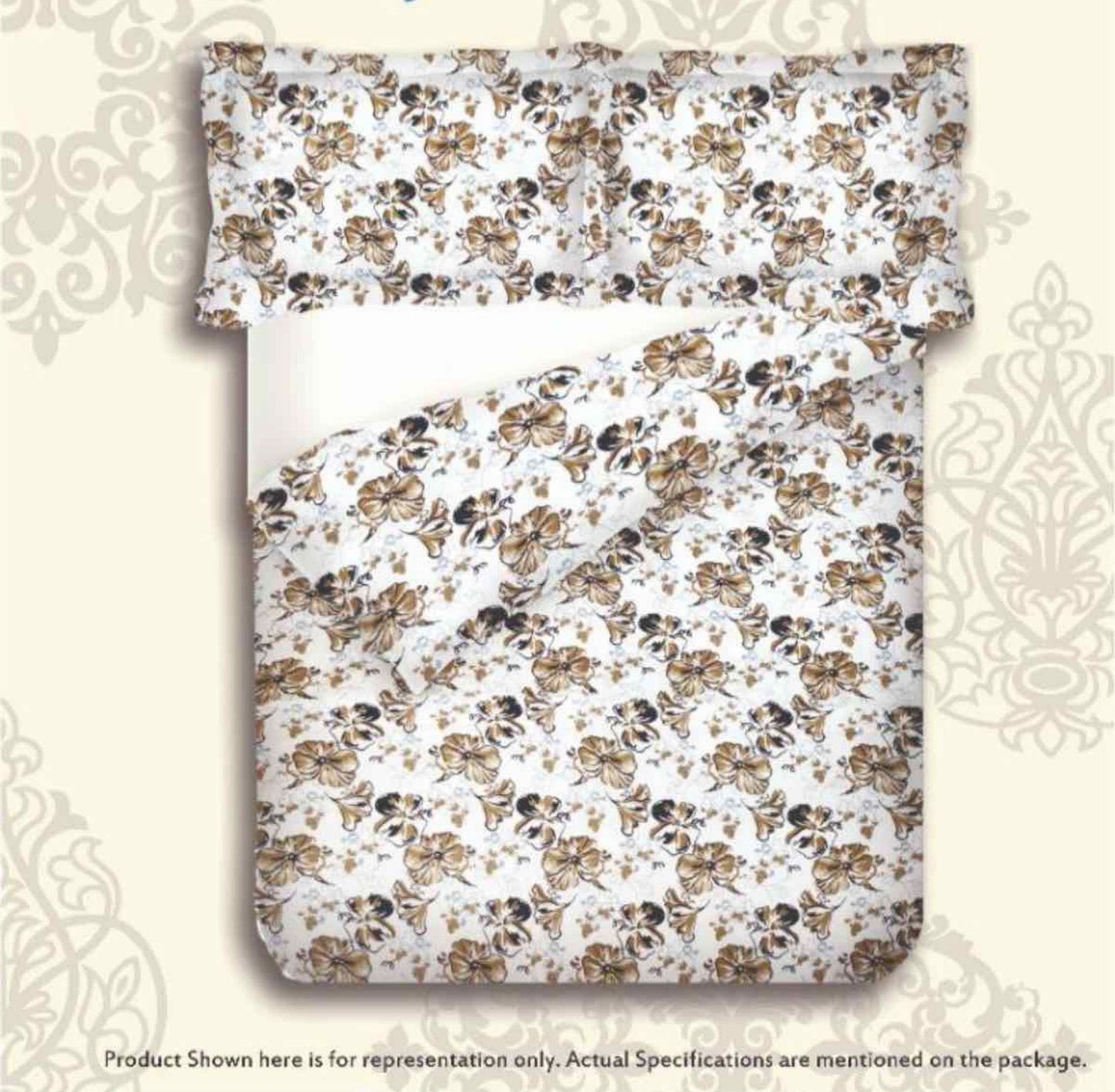 Single Bed 100% cotton bedsheet with 1 pillow cover - 60 x 90| SIG. collection