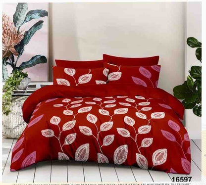 Queen Double bed 100% cotton bedsheet with 2 pillow covers - 90 x 100 | Tri. collection