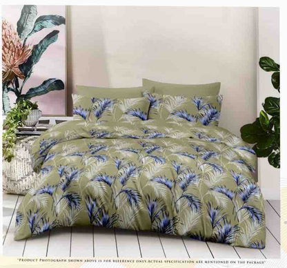Queen Double bed 100% cotton bedsheet with 2 pillow covers - 90 x 100 | Tri. collection