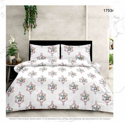 Queen Double bed 100% cotton bedsheet with 2 pillow covers - 90 x 100 | SG. collection