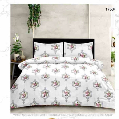 Queen Double bed 100% cotton bedsheet with 2 pillow covers - 90 x 100 | SG. collection