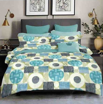 King size cotton bedsheet with 2 pillow covers - 108 x 108 | SD. collection