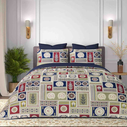 King size cotton bedsheet with 2 pillow covers - 108 x 108 | SUP. collection