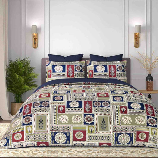 King size cotton bedsheet with 2 pillow covers - 108 x 108 | SUP. collection