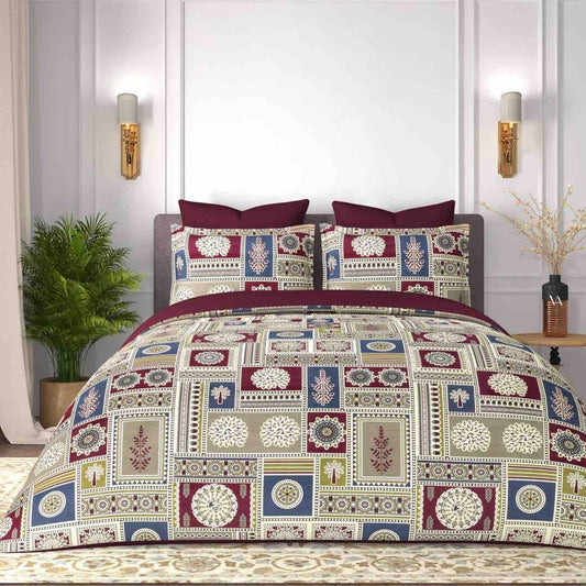 King size cotton bedsheet with 2 pillow covers - 108 x 108 | SUP. collection