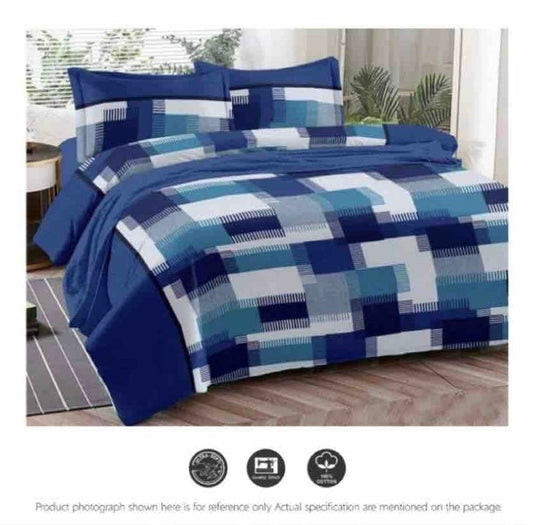 Queen Double bed 100% cotton bedsheet with 2 pillow covers - 90 x 108 | Style. collection