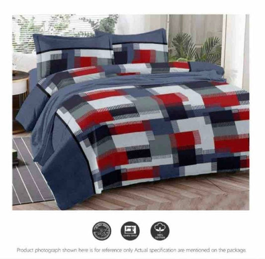 Queen Double bed 100% cotton bedsheet with 2 pillow covers - 90 x 108 | Style. collection