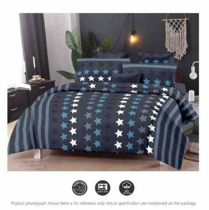 Queen Double bed 100% cotton bedsheet with 2 pillow covers - 90 x 108 | Style. collection