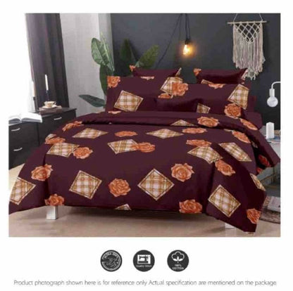 Queen Double bed 100% cotton bedsheet with 2 pillow covers - 90 x 108 | Style. collection