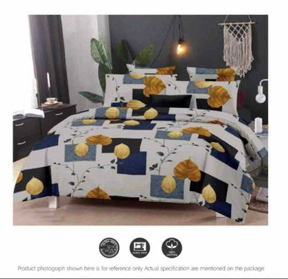 Queen Double bed 100% cotton bedsheet with 2 pillow covers - 90 x 108 | Style. collection