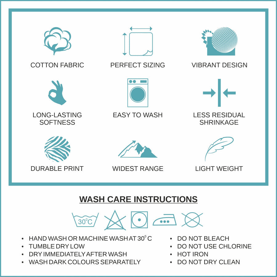 Kids Single Bed 100% cotton bedsheet with 1 pillow cover - 60 x 90| SIG. collection