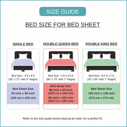 King size cotton bedsheet with 2 pillow covers - 108 x 108 | SUP. collection