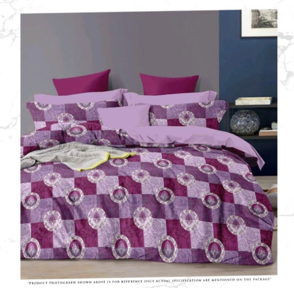 Queen Double bed 100% cotton bedsheet with 2 pillow covers - 90 x 100 | SG. collection