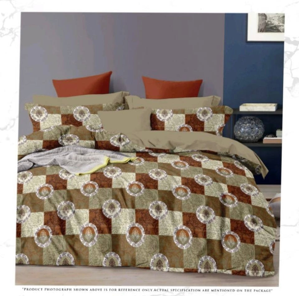 Queen Double bed 100% cotton bedsheet with 2 pillow covers - 90 x 100 | SG. collection