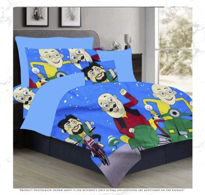 Kids Double bed 100% cotton bedsheet with 2 pillow covers - 90 x 100 | SG. collection