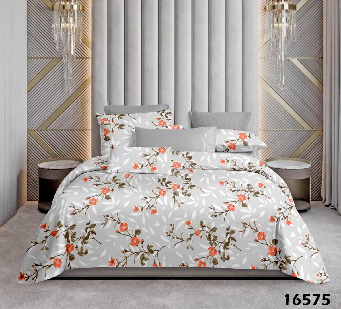 Bloom garden King size cotton bedsheet with 2 pillow covers - 108 x 108 SD