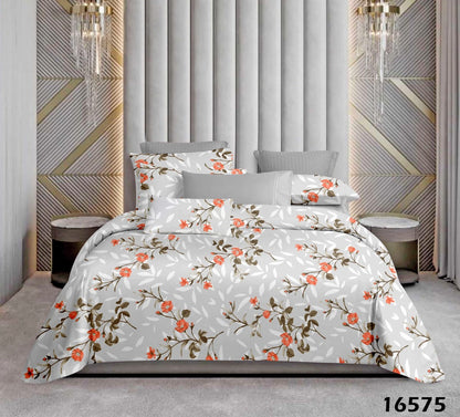 Bloom garden King size cotton bedsheet with 2 pillow covers - 108 x 108 SD