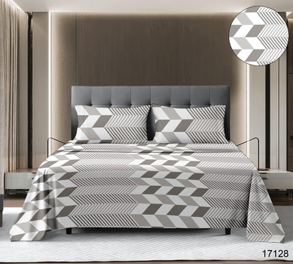 King size cotton bedsheet with 2 pillow covers - 108 x 108 | SD. collection